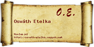 Osváth Etelka névjegykártya